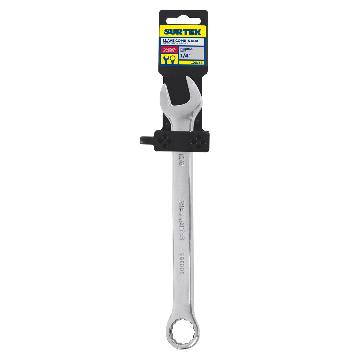 Llave combinada pulido espejo en pulgadas, 6 puntas, 1/4" Surtek - Imagen 2