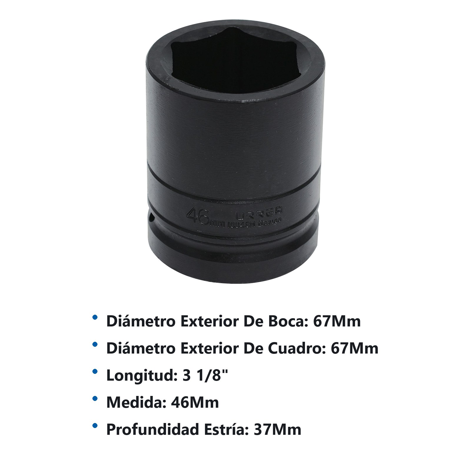 Dado de impacto cuadro de 1", 6 puntas, métrico, 46 mm Urrea - Imagen 2