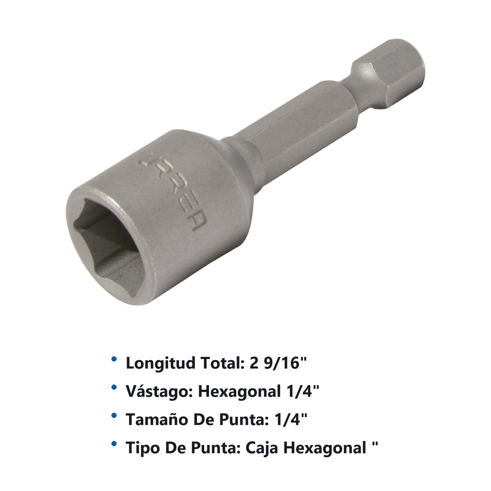 Punta de caja de poder en pulgadas hexágono de 1/4", 1/4" x 2-9/16" Urrea - Imagen 3
