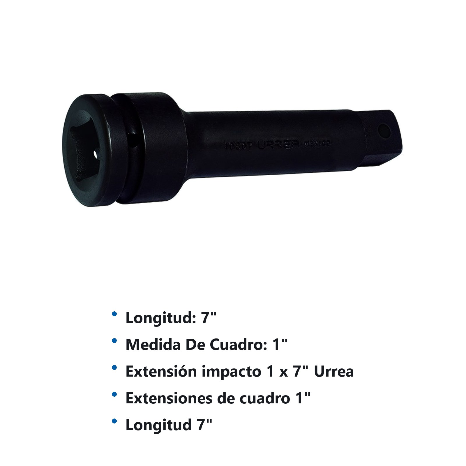 Extensión con barreno pasado para dado de impacto cuadro de 1", 7" Urrea - Imagen 2
