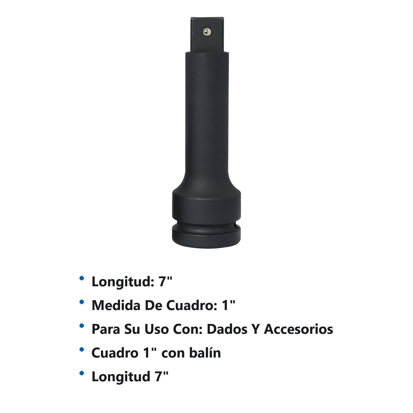 Extensión con balín para dado de impacto cuadro de 1", 7" Urrea - Imagen 2