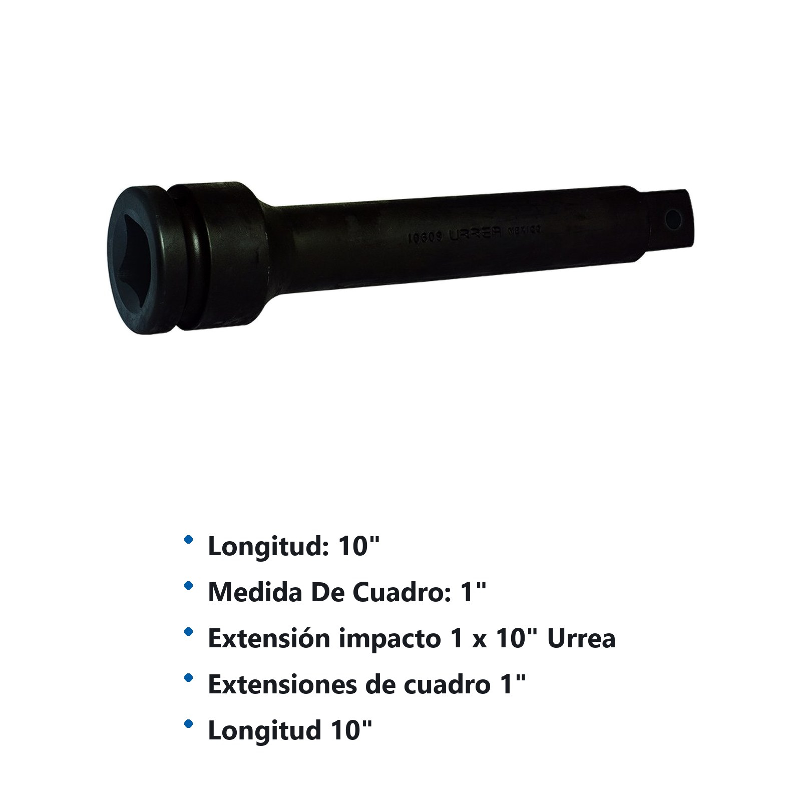 Extensión con barreno pasado para dado de impacto cuadro de 1", 10" Urrea - Imagen 2