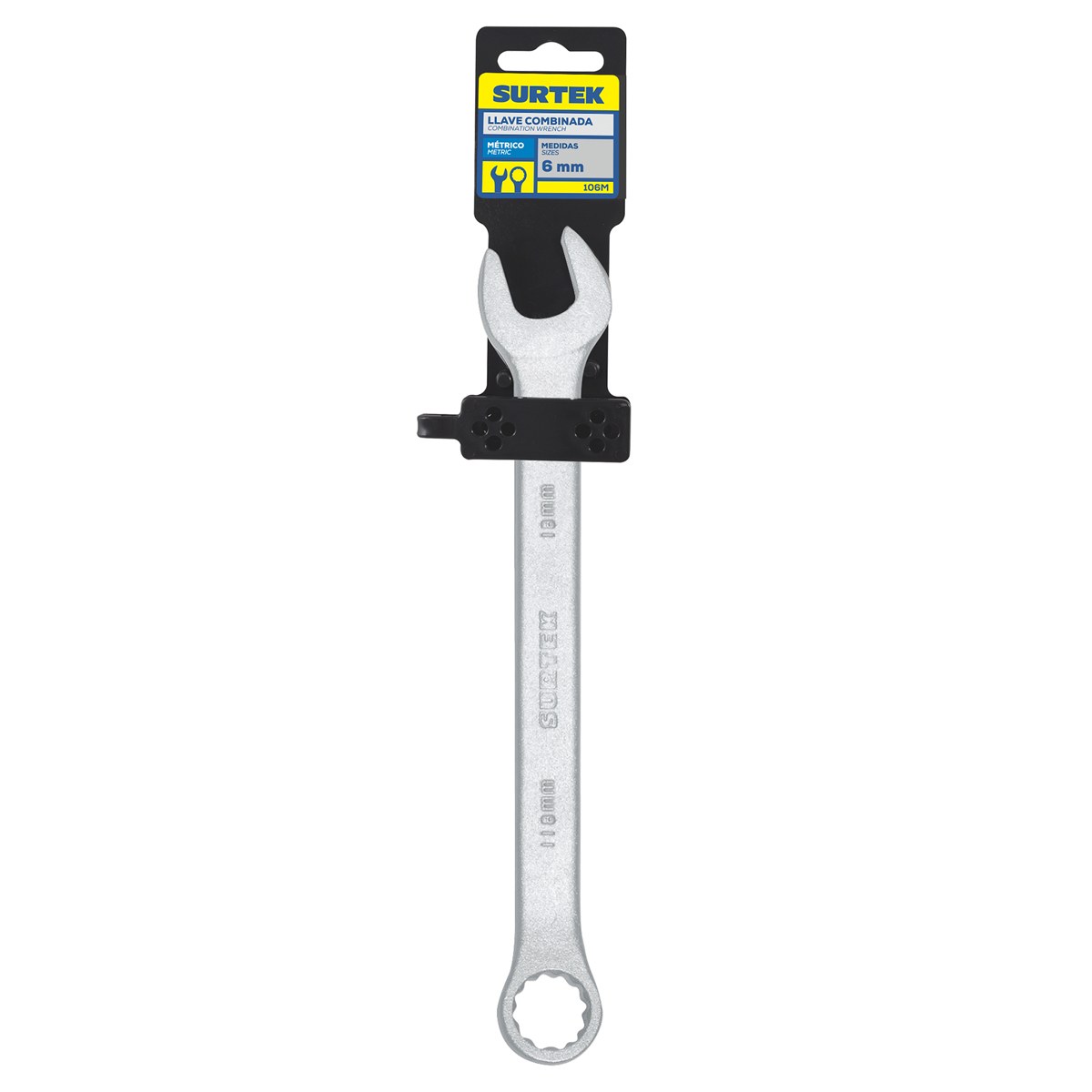 Llave combinada satinada métrica, 6 puntas, 6 mm Surtek - Imagen 2