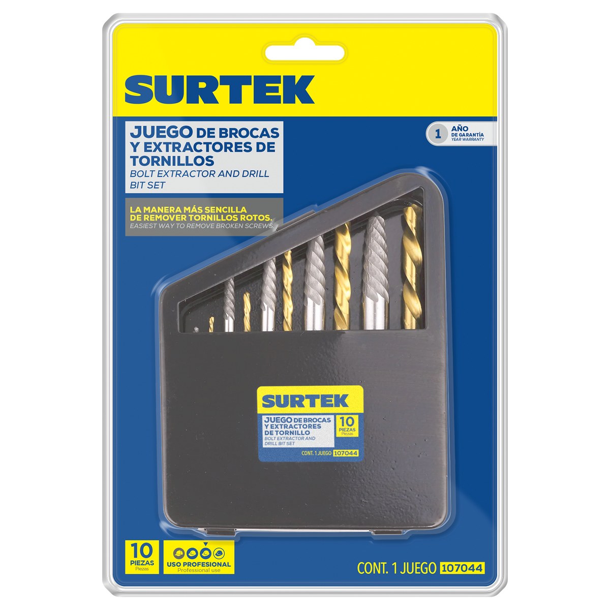 Juego de extractor para tornillos con brocas, 10 piezas Surtek - Imagen 2