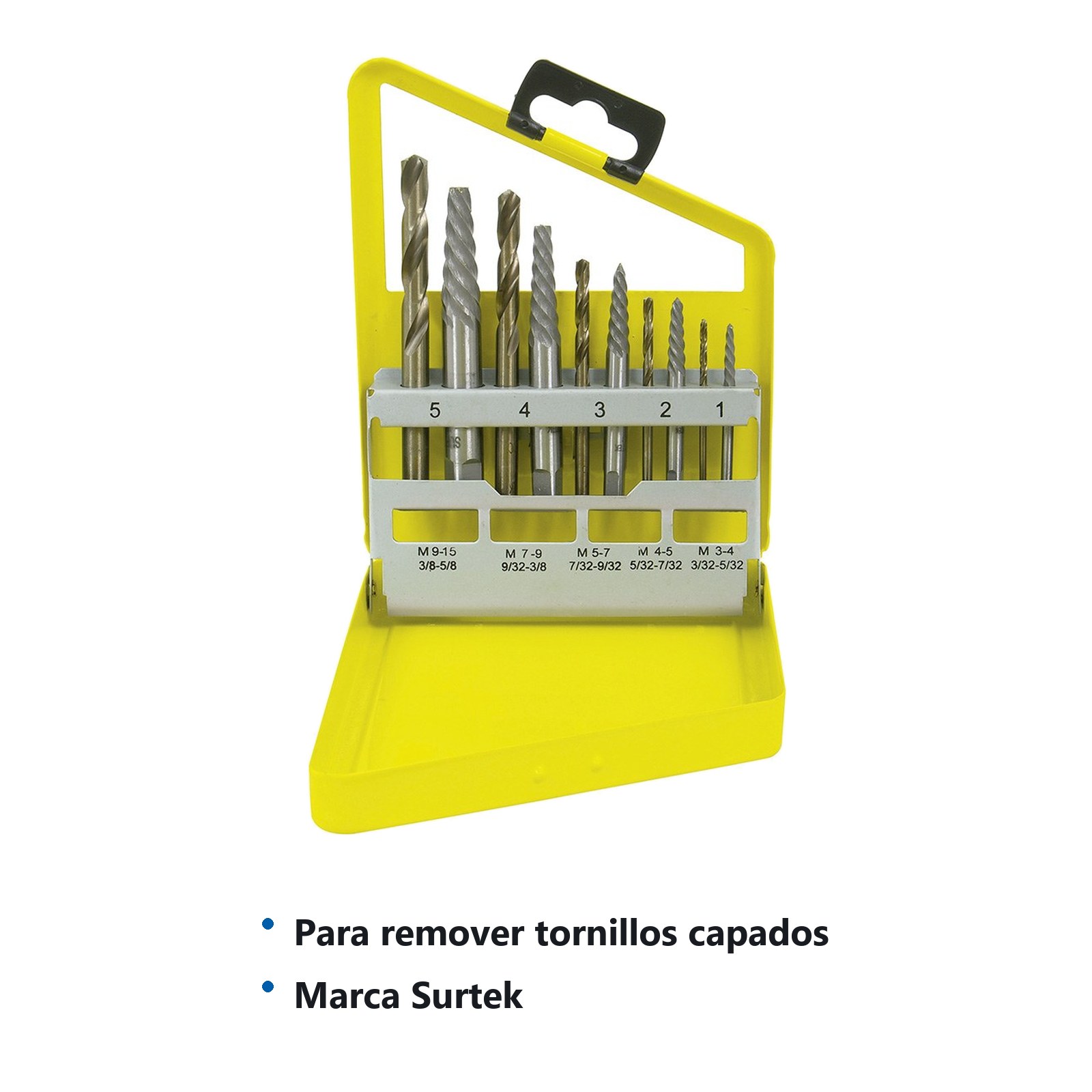 Juego de extractor para tornillos con brocas, 10 piezas Surtek - Imagen 3