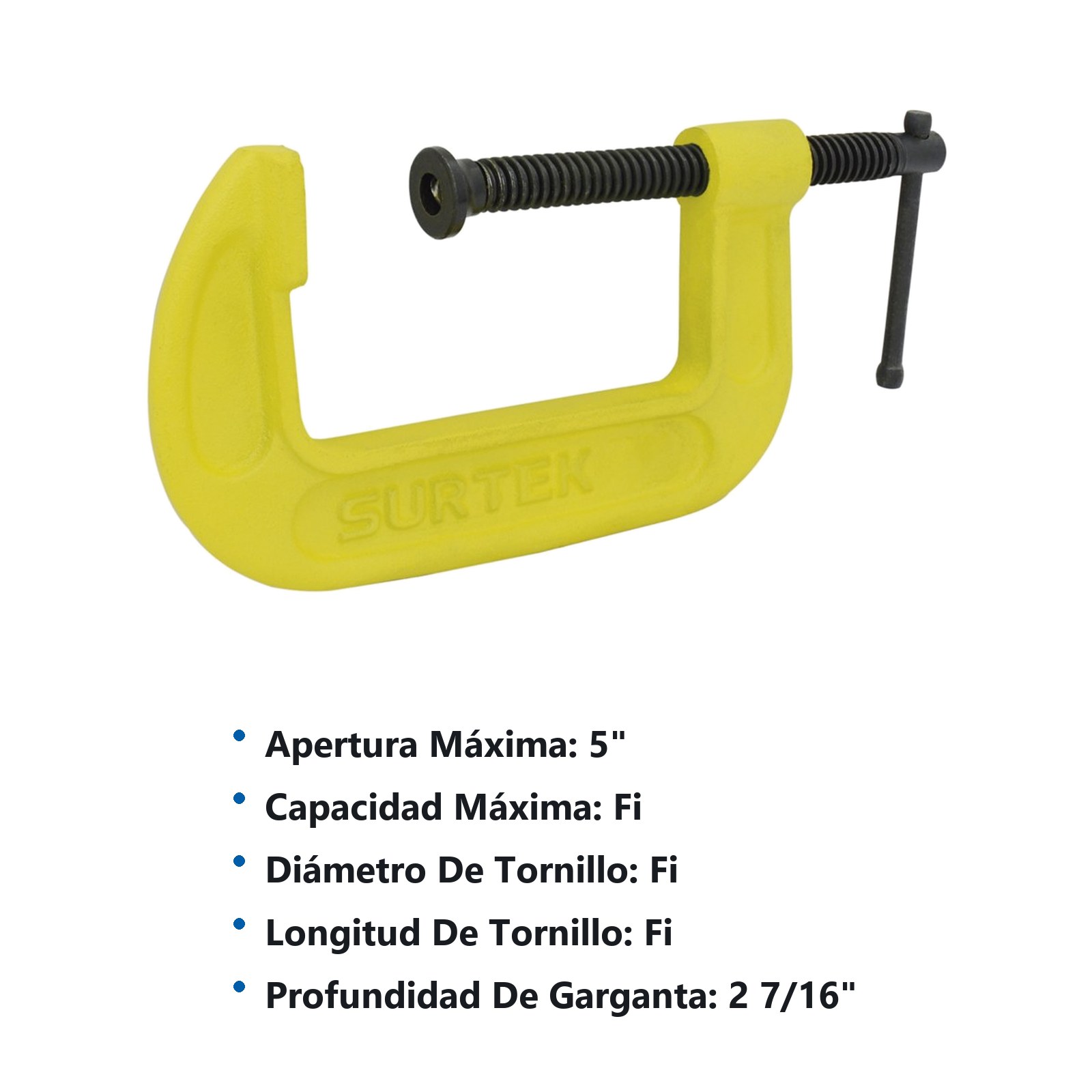 Prensa tipo "C" de 5" hierro tipo nodular Surtek - Imagen 2