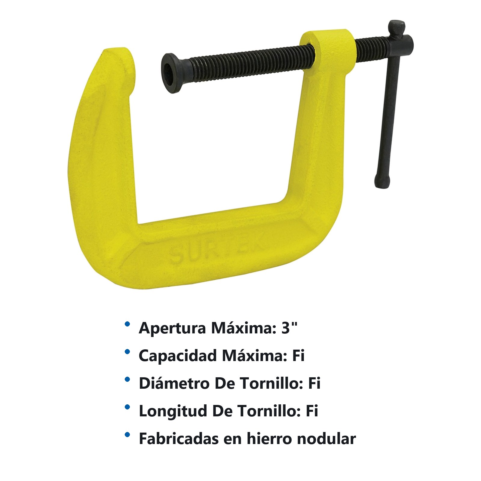 Prensa tipo "C" de 3" hierro nodular, garganta profunda Surtek - Imagen 2