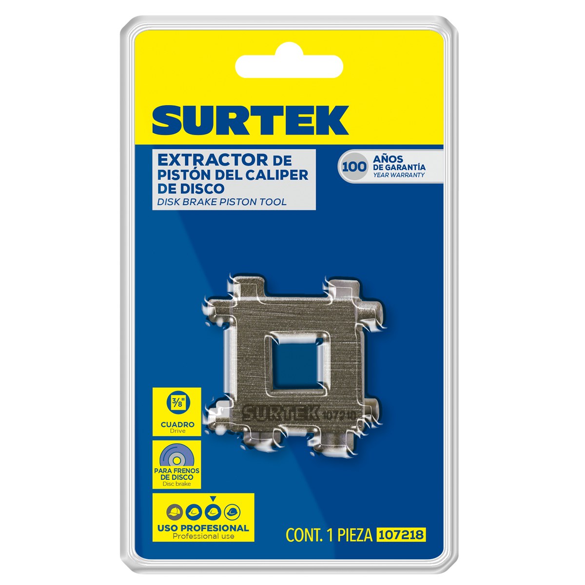 Extractor del pistón del caliper, cuadro 3/8" Surtek - Imagen 2