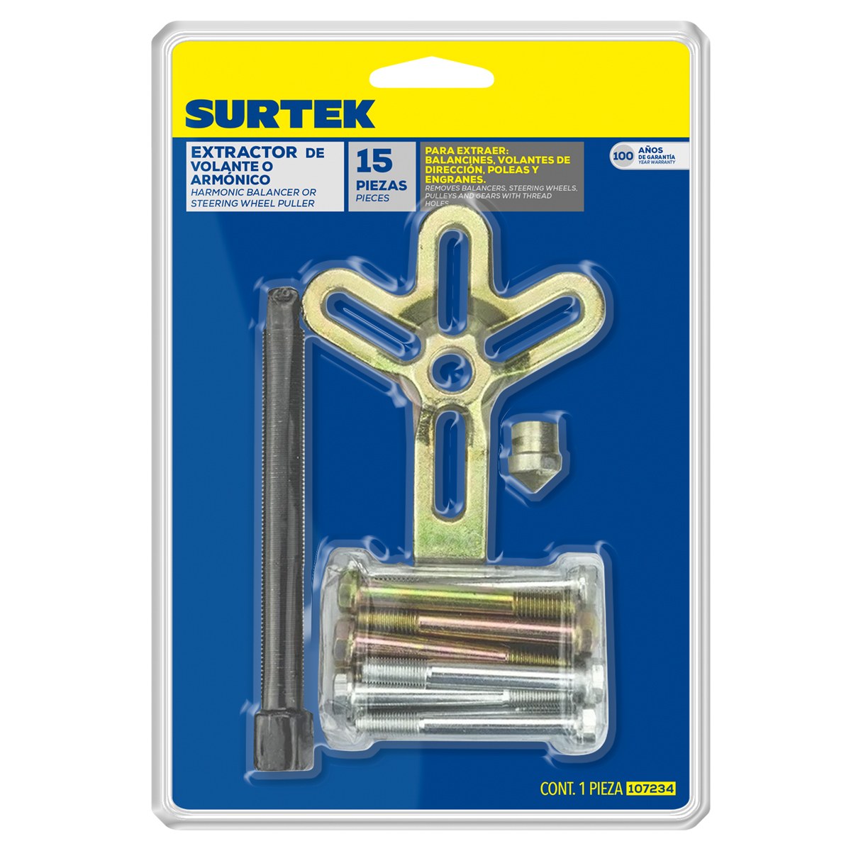 Juego de extractor automotriz de volante tipo "C", 15 piezas Surtek - Imagen 2