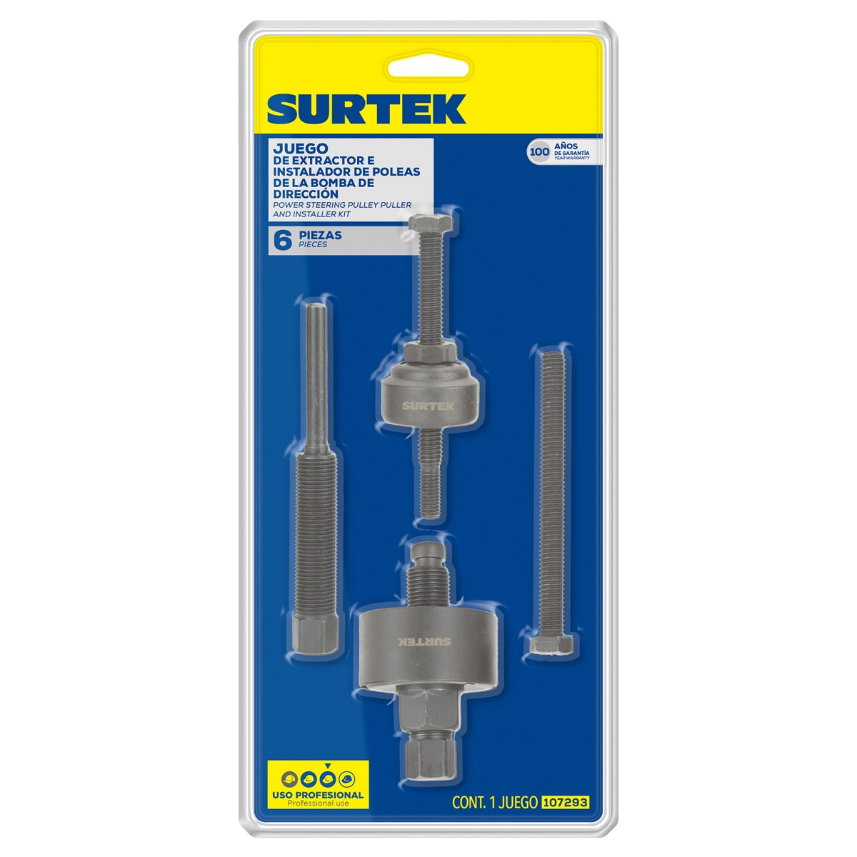 Juego de extractor e instalador de poleas de la bomba de dirección, 6 piezas Surtek - Imagen 2