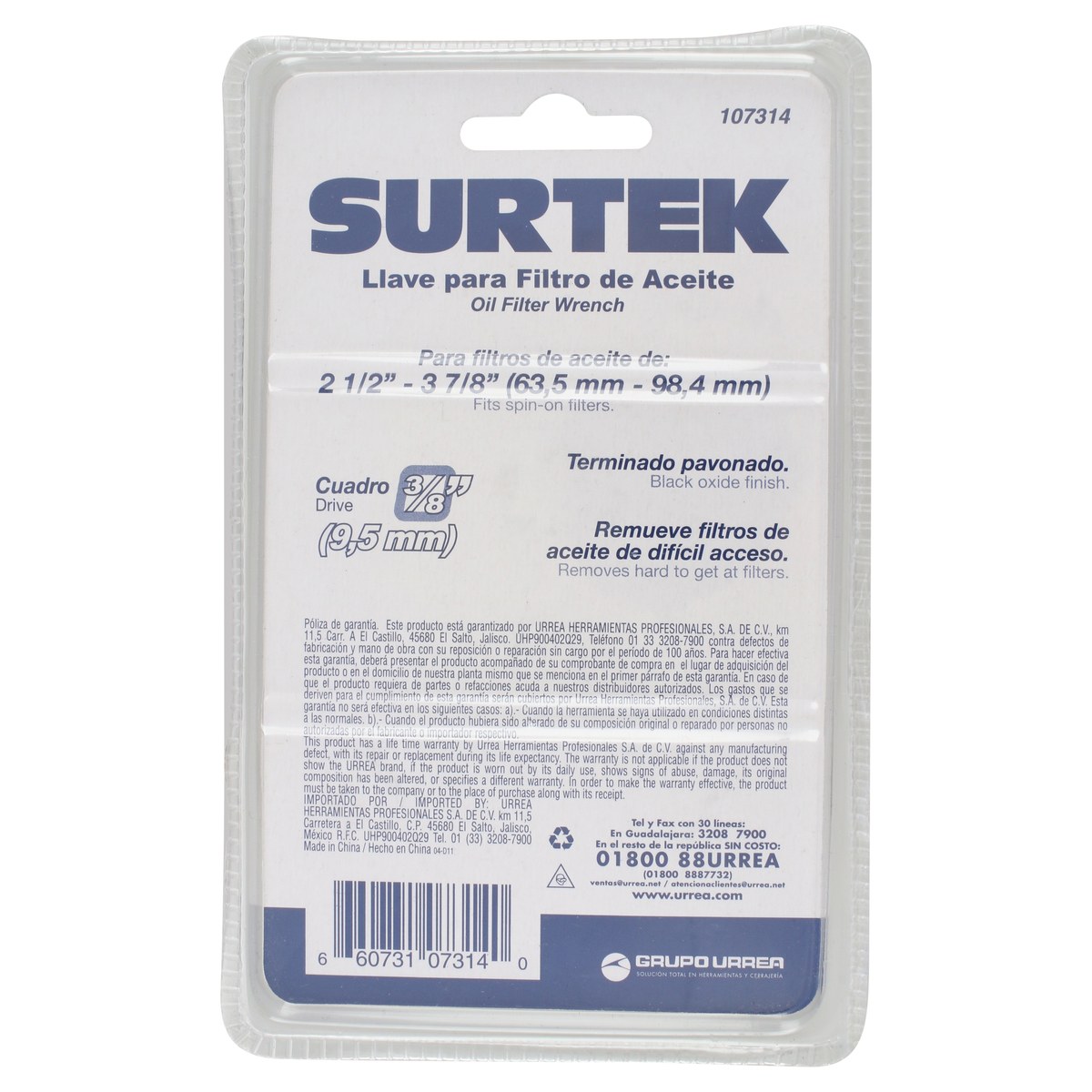 Llave autoajustable de 3 brazos para quitar filtros de 2-1/2" a 3-7/8" Surtek - Imagen 4