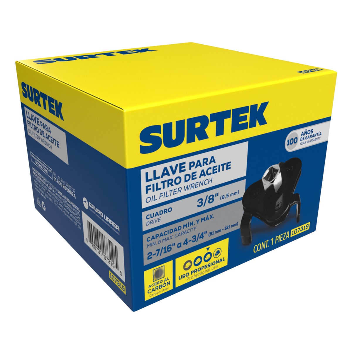 Llave autoajustable de 3 brazos para quitar filtros de 2-7/16" a 4-3/4" Surtek - Imagen 2