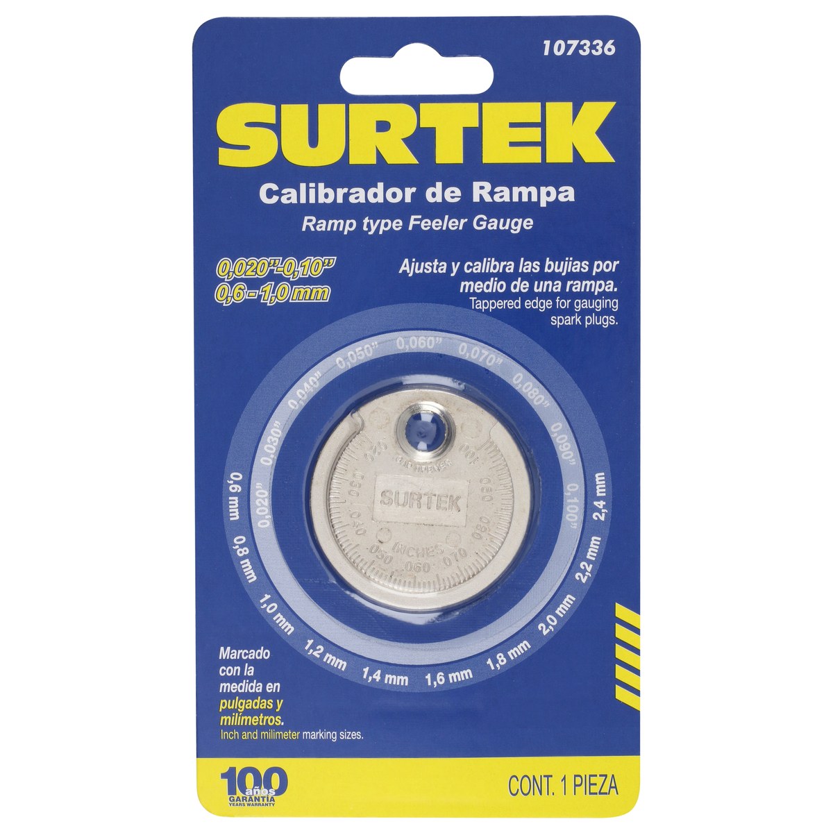 Calibrador tipo rampa para bujía 0.020" a 0.10" Surtek - Imagen 4