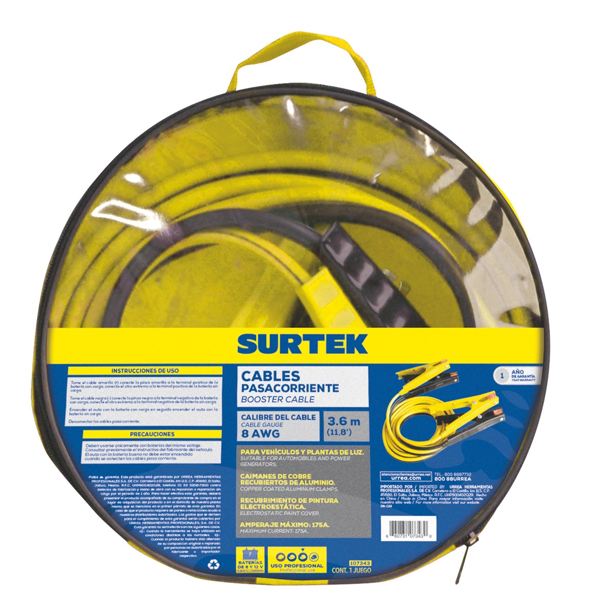 Cables pasa corriente, 3.6 m Surtek - Imagen 2