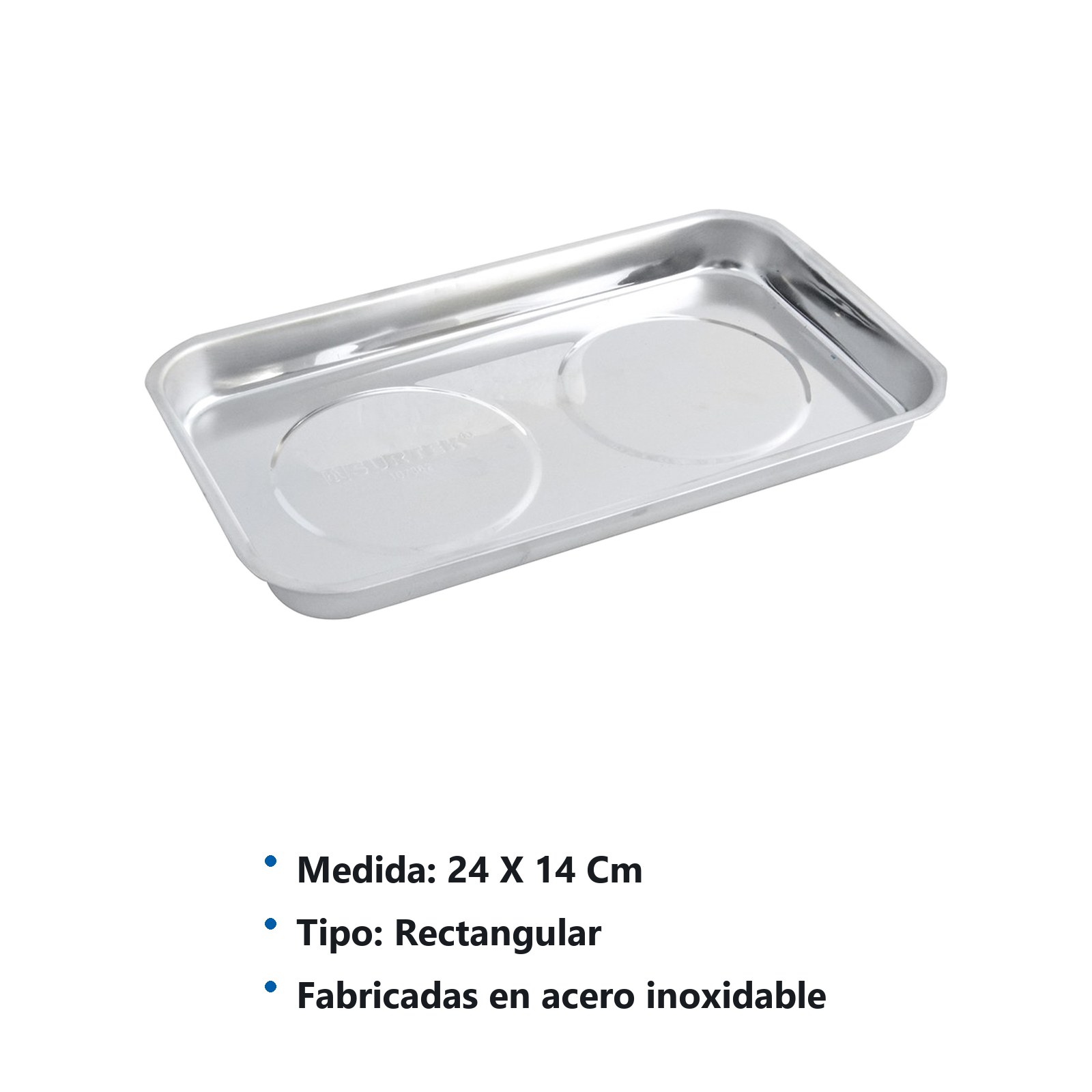 Charola magnética rectangular 24 cm x 14 cm Surtek - Imagen 3