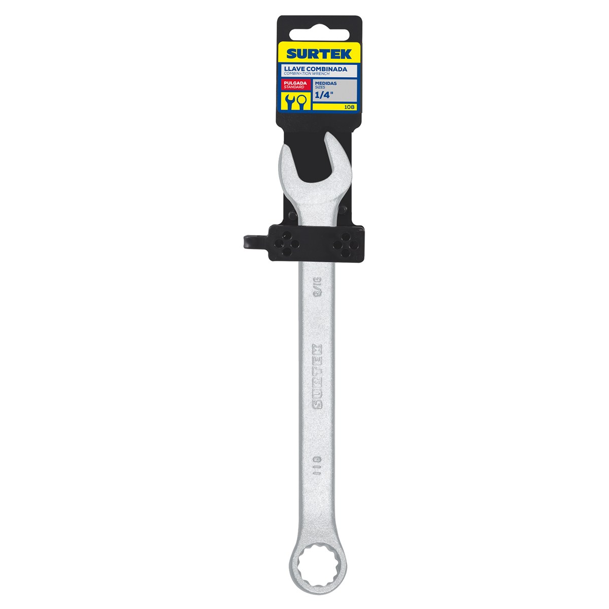 Llave combinada satinada en pulgadas, 12 puntas, 1/4" Surtek - Imagen 2
