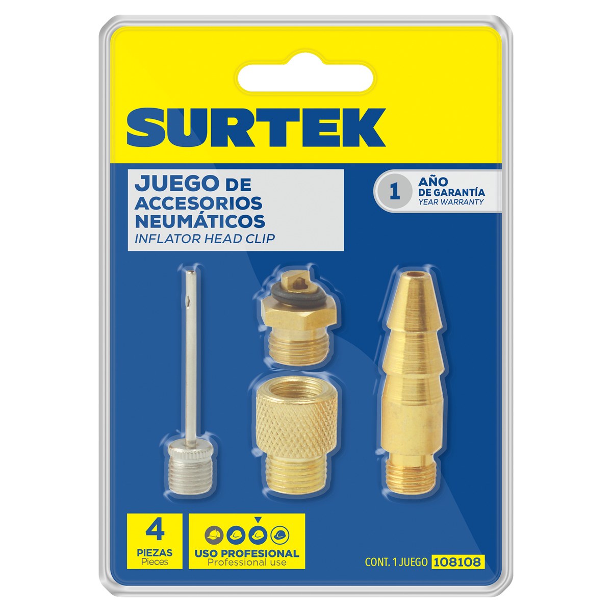 Juego de accesorios neumáticos, 4 piezas Surtek - Imagen 2