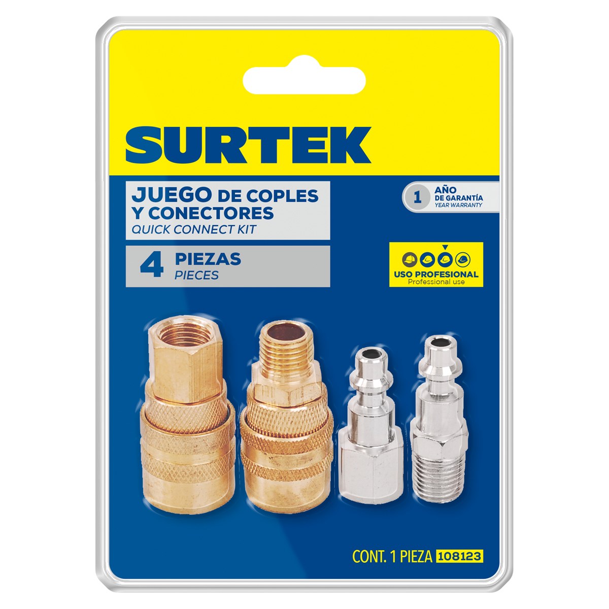 Juego de cople y conectores rápidos, 4 piezas Surtek - Imagen 2