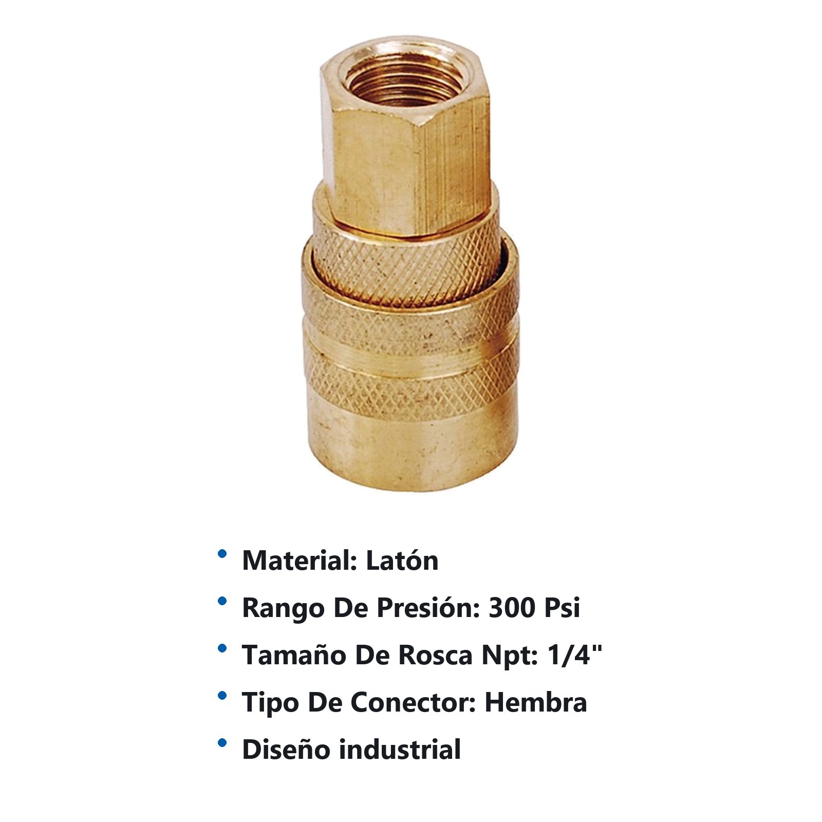 Cople de bronce de conexión rápida 1/4" NPT, hembra Surtek - Imagen 3
