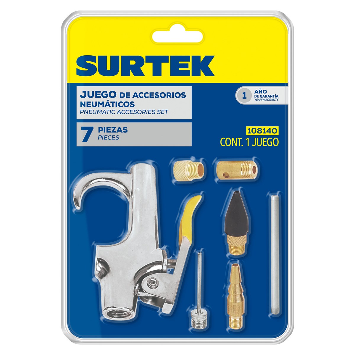 Juego de accesorios neumáticos, 7 piezas Surtek - Imagen 2
