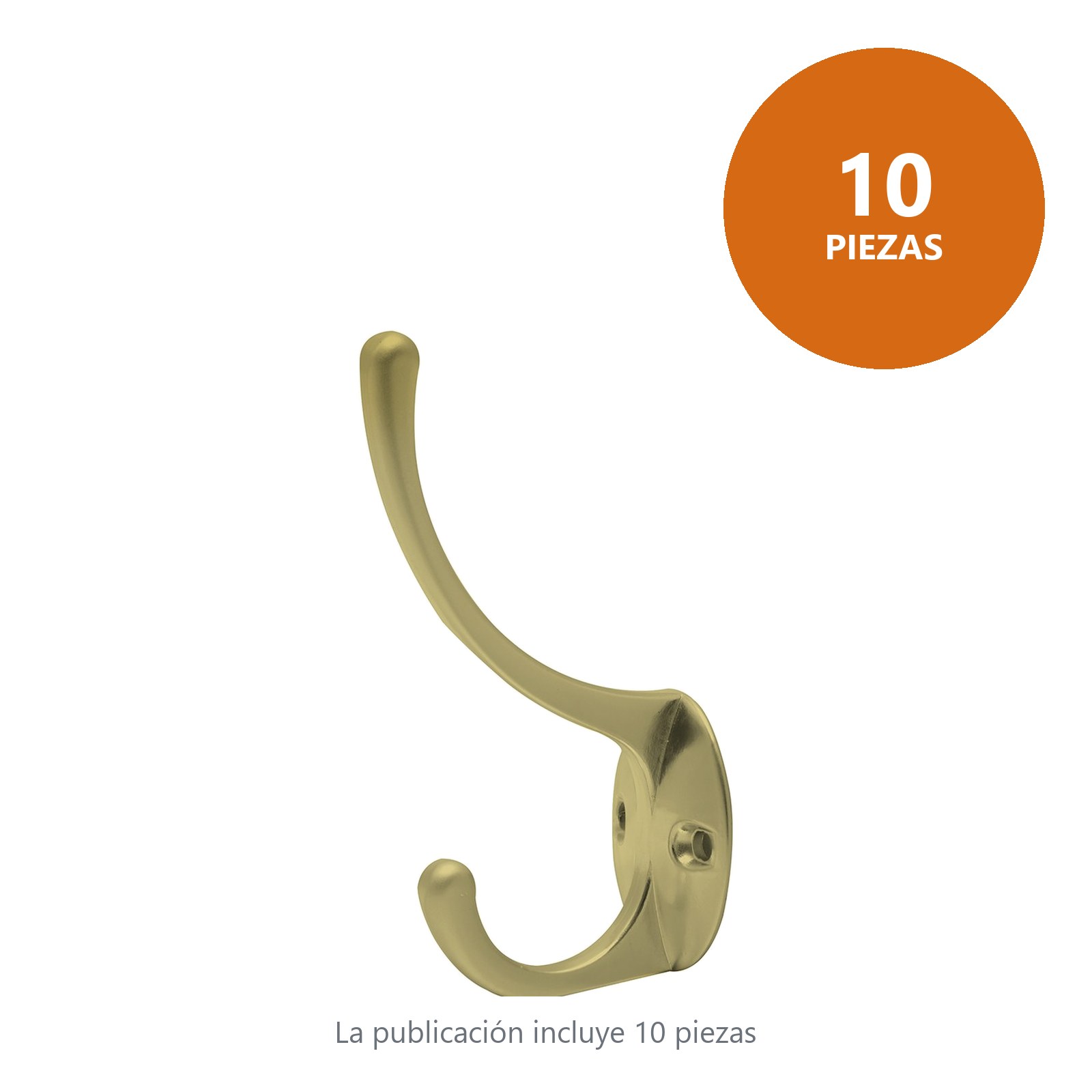 Gancho perchero sombrero y abrigo, latón brillante Lock - Imagen 3