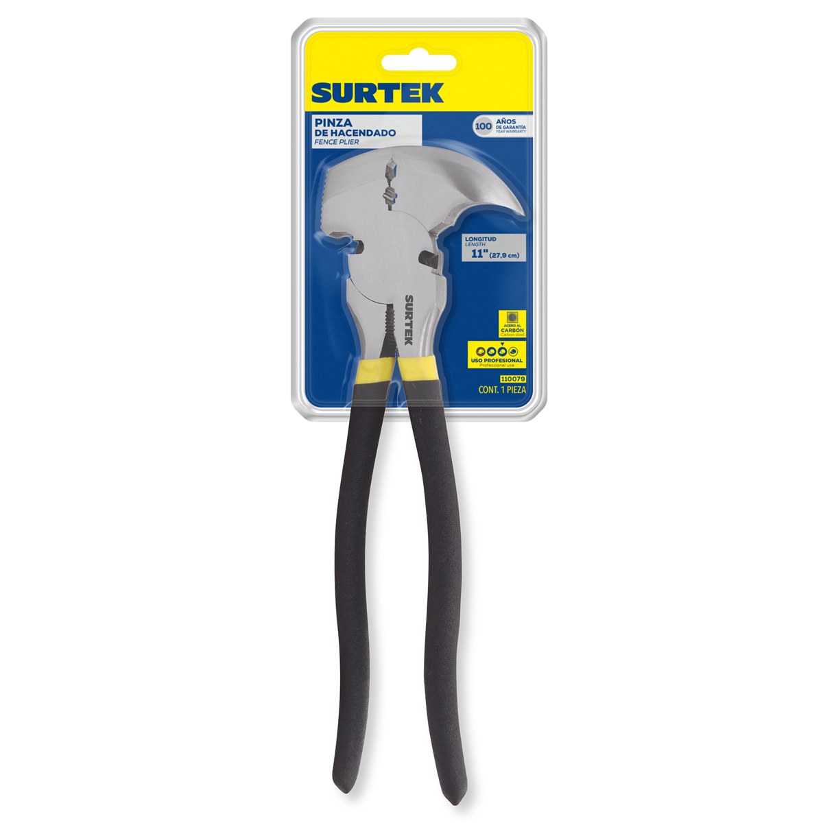 Pinza de hacendado con mango con doble recubrimiento 11" Surtek - Imagen 2