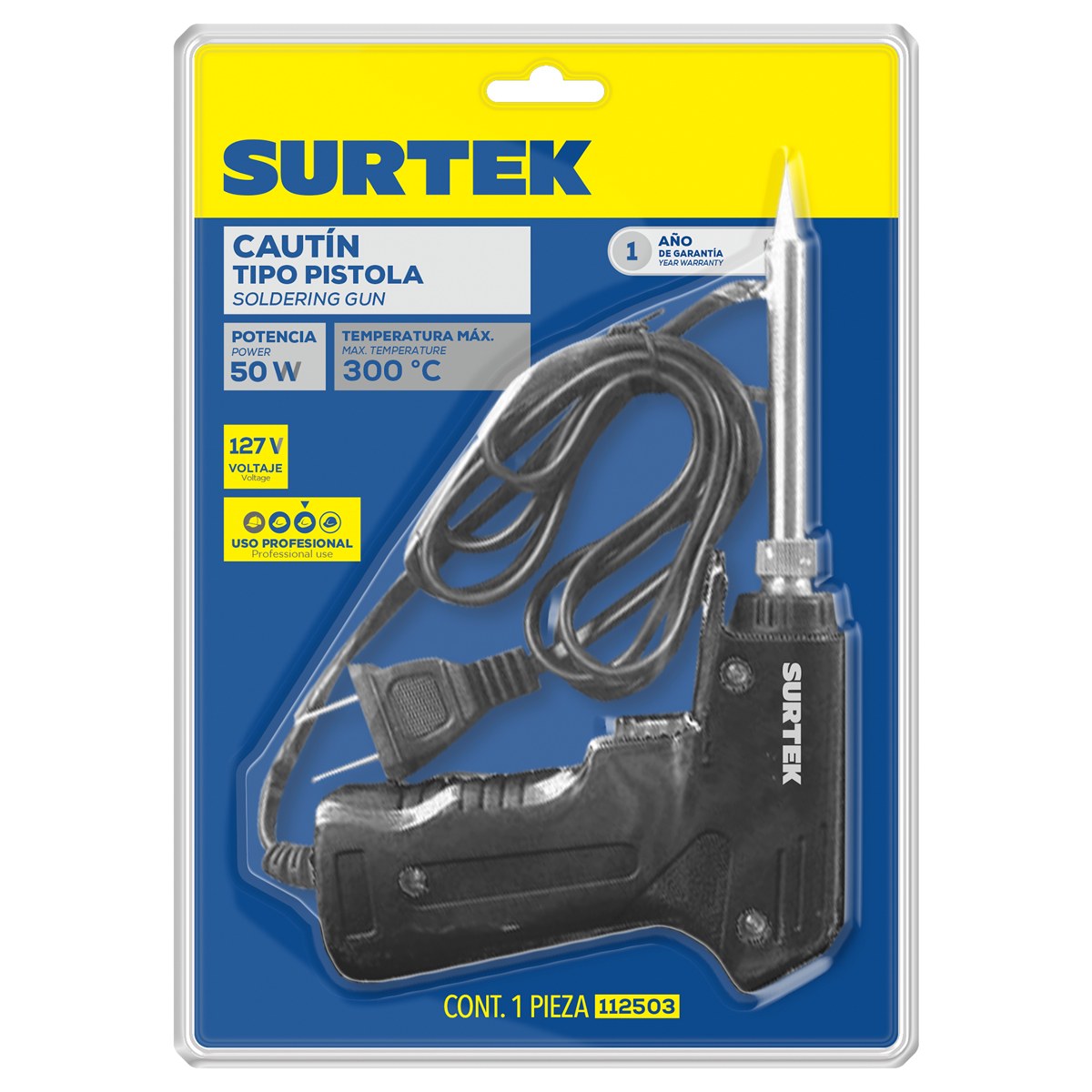 Cautín tipo pistola 30-60 W, 110 V Surtek - Imagen 2