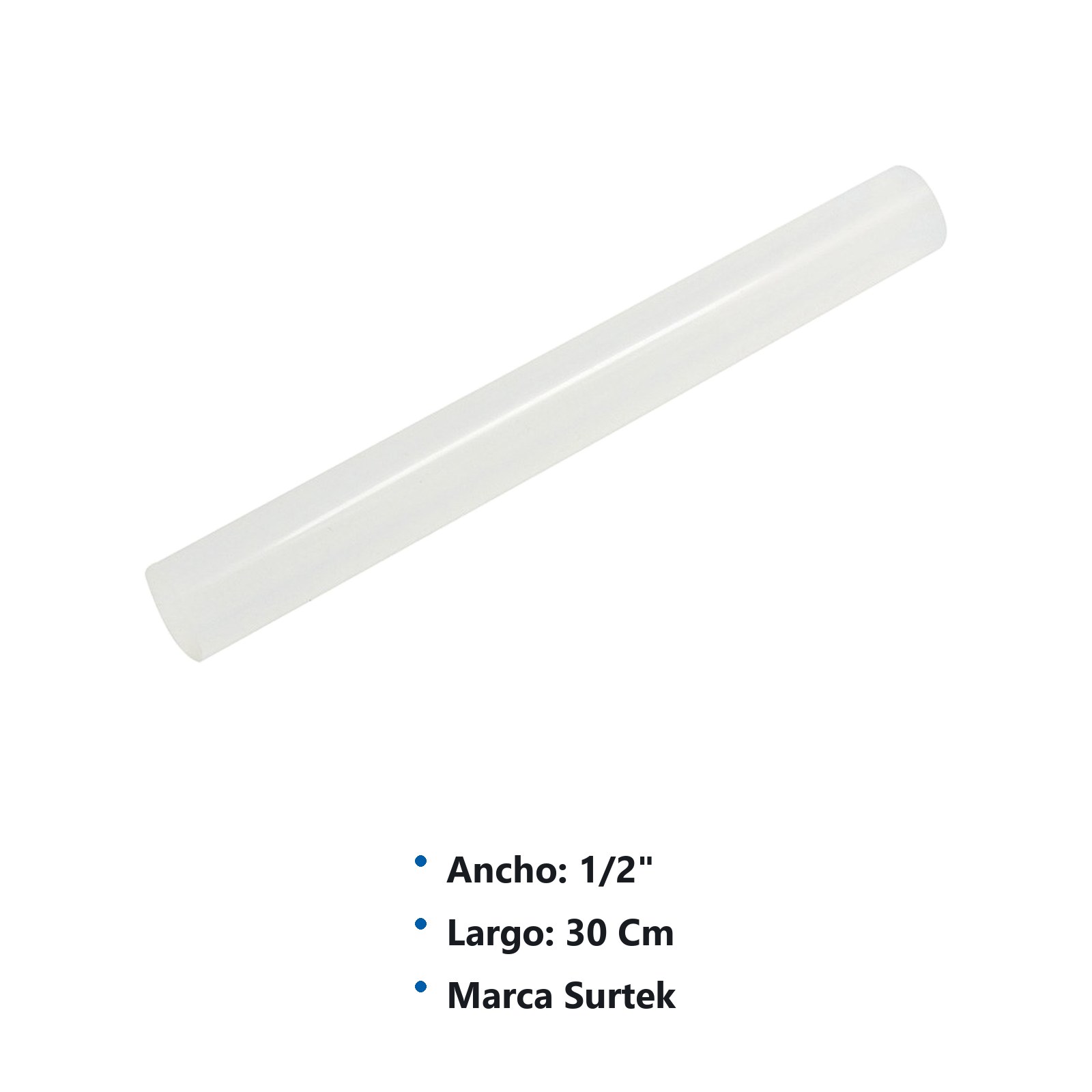 Barra de silicón 1/2" x 30 cm, 1 kg en bolsa Surtek - Imagen 2