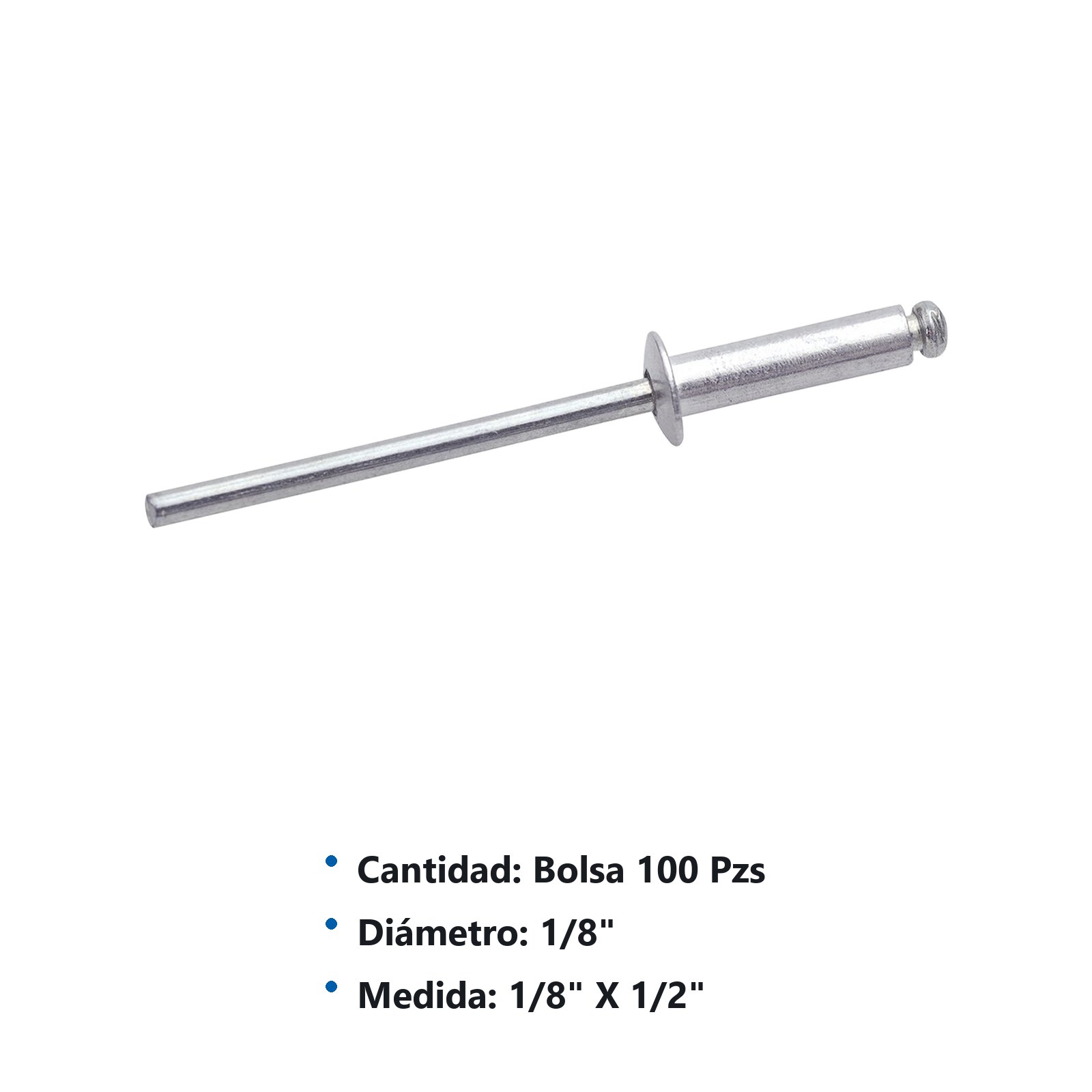 Remache 1/8" x 1/2", 10 bolsas con 100 remaches Surtek - Imagen 2
