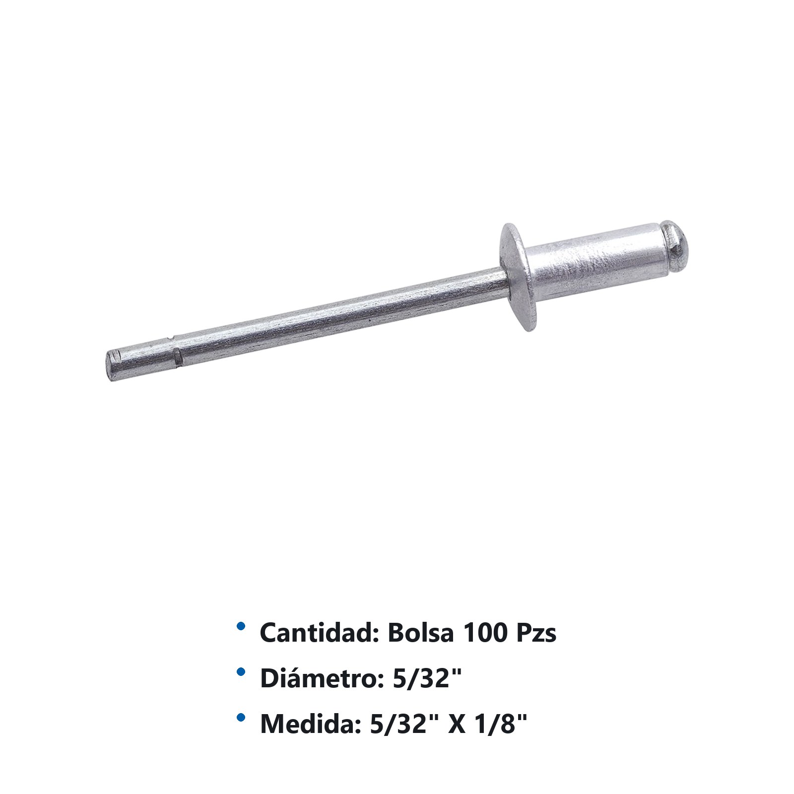 Remache 5/32" x 1/8", 10 bolsas con 100 remaches Surtek - Imagen 2
