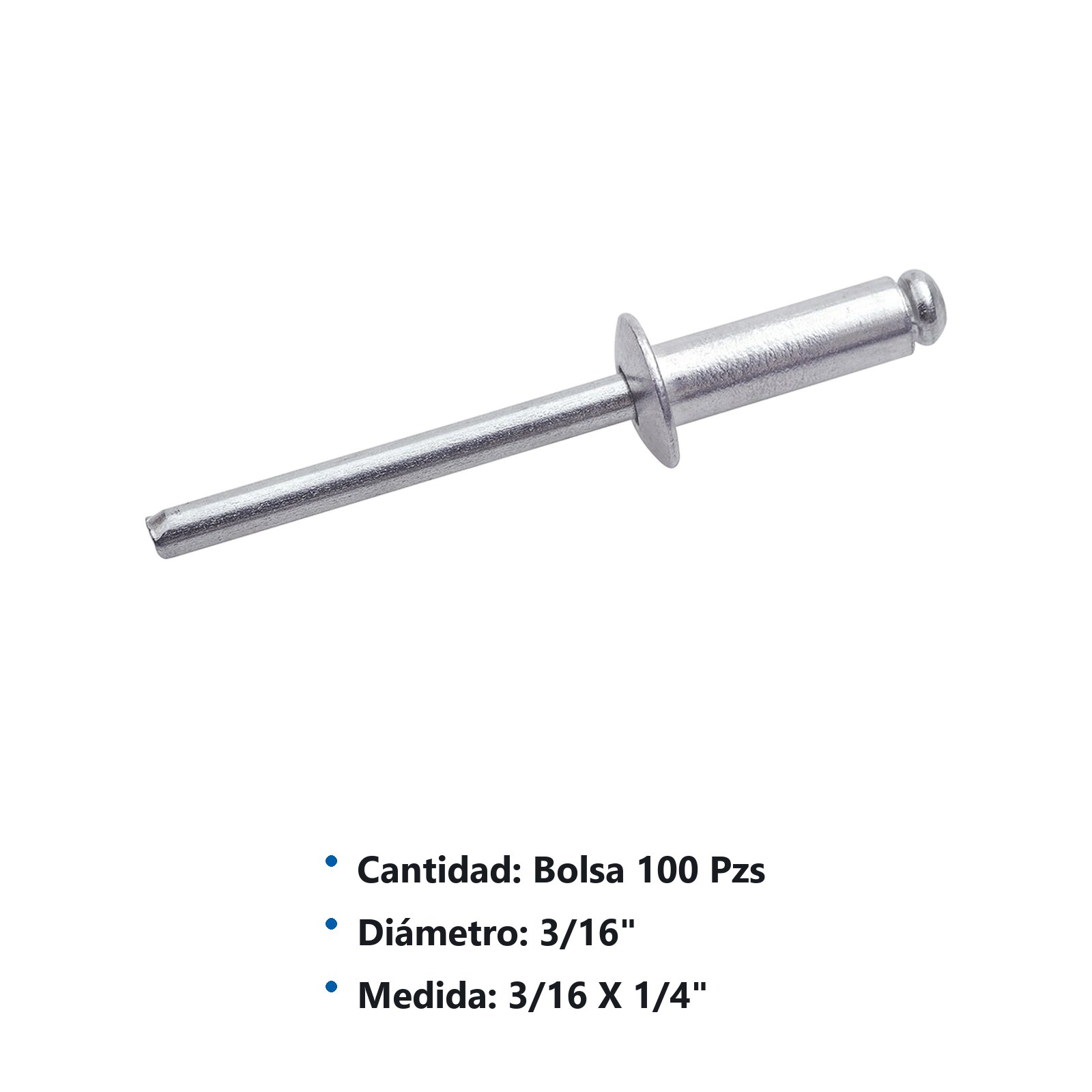Remache 3/16" x 1/4", 5 bolsas con 100 remaches Surtek - Imagen 2