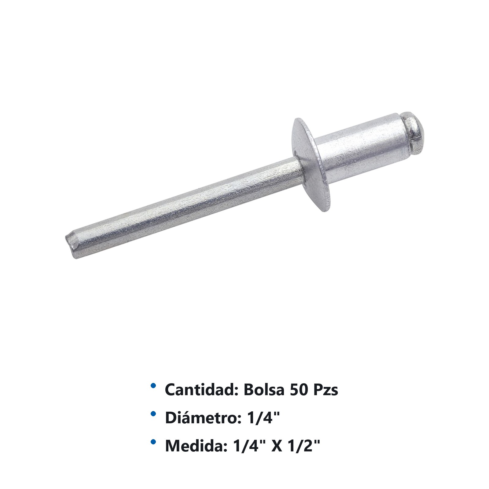 Remache 1/4" x 1/2", 5 bolsas con 50 remaches Surtek - Imagen 2