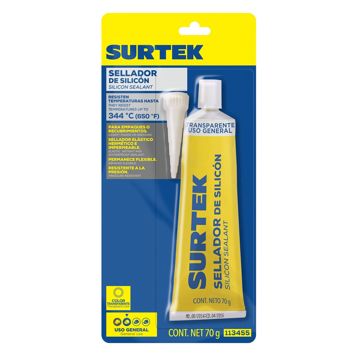 Silicón transparente en tubo, 70 gr Surtek - Imagen 2