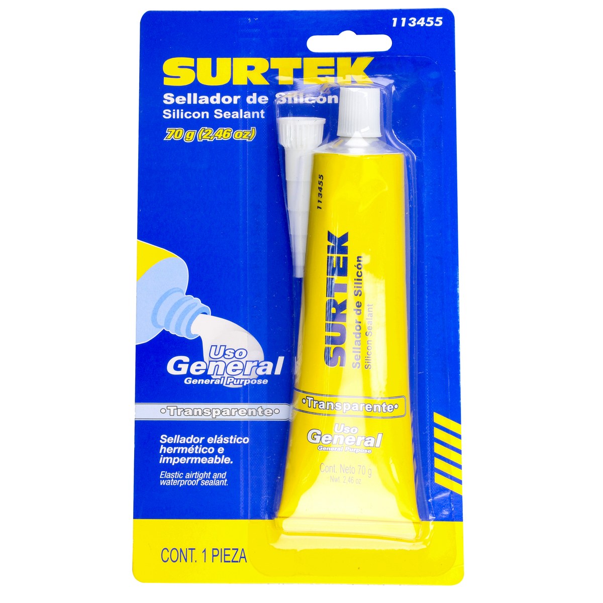 Silicón transparente en tubo, 70 gr Surtek - Imagen 3