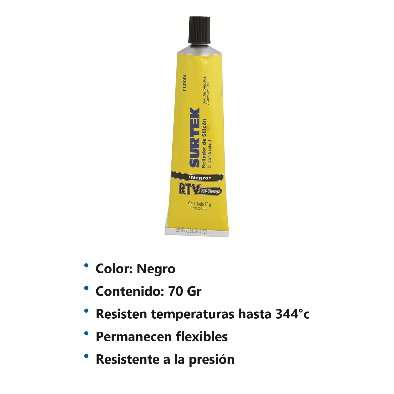 Silicón para alta temperatura, color negro en tubo, 70 gr Surtek - Imagen 3