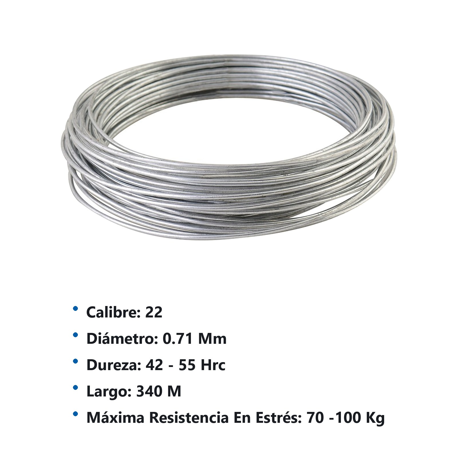 Alambre galvanizado calibre 22, 340 m, 20 kg Surtek - Imagen 2
