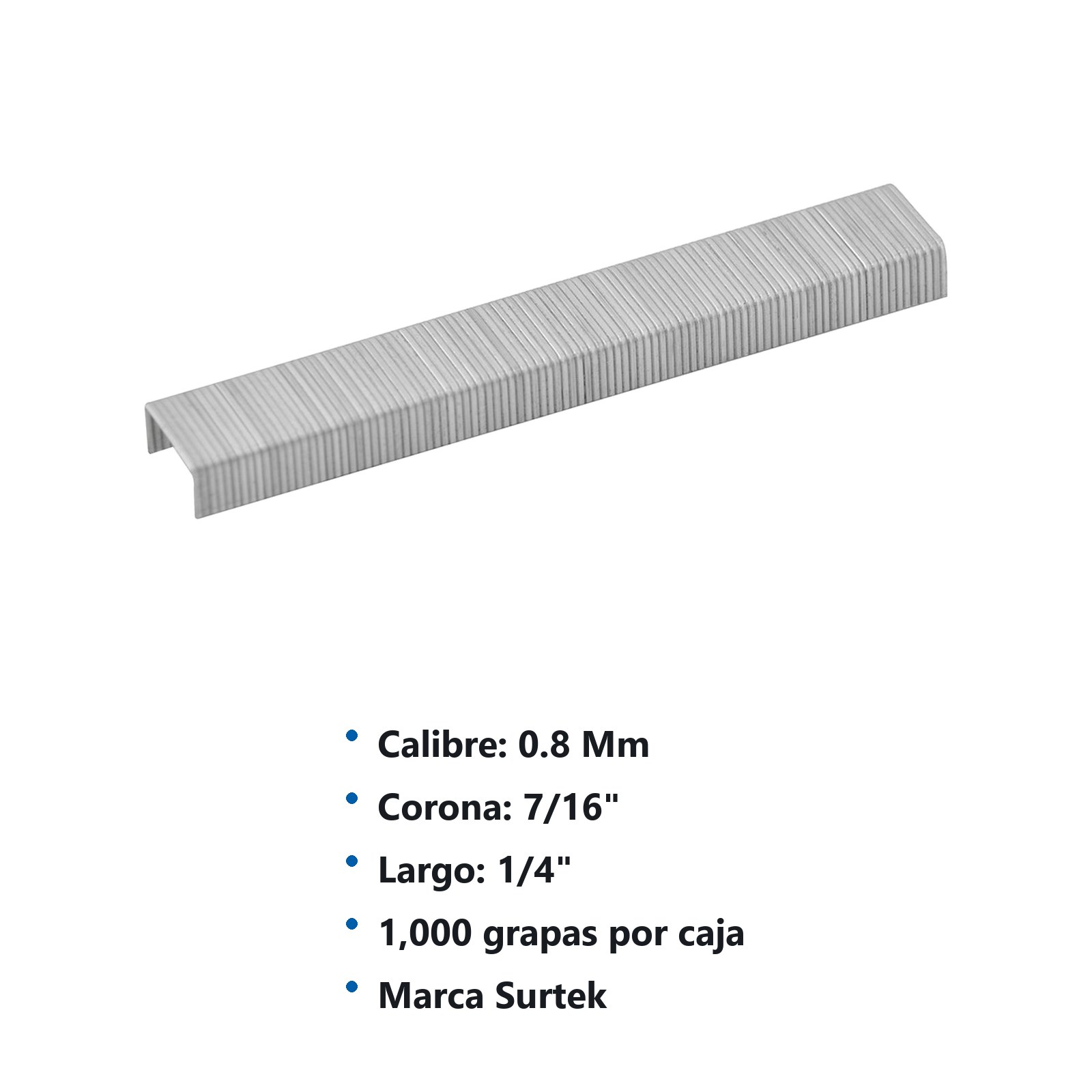 Grapas para engrapadora manual 7/16" x 1/4", 114301 y 114300 Surtek - Imagen 2