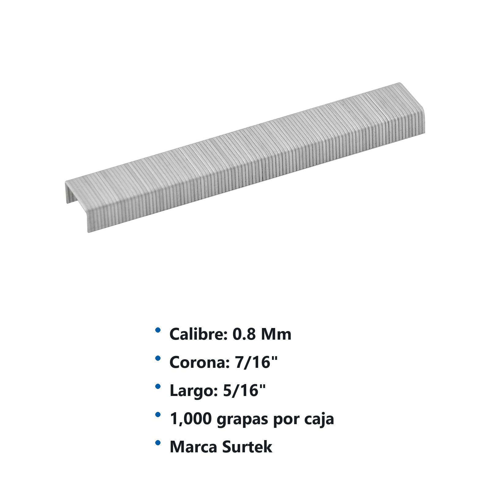 Grapas para engrapadora manual 7/16" x 5/16", 114301 y 114300 Surtek - Imagen 2