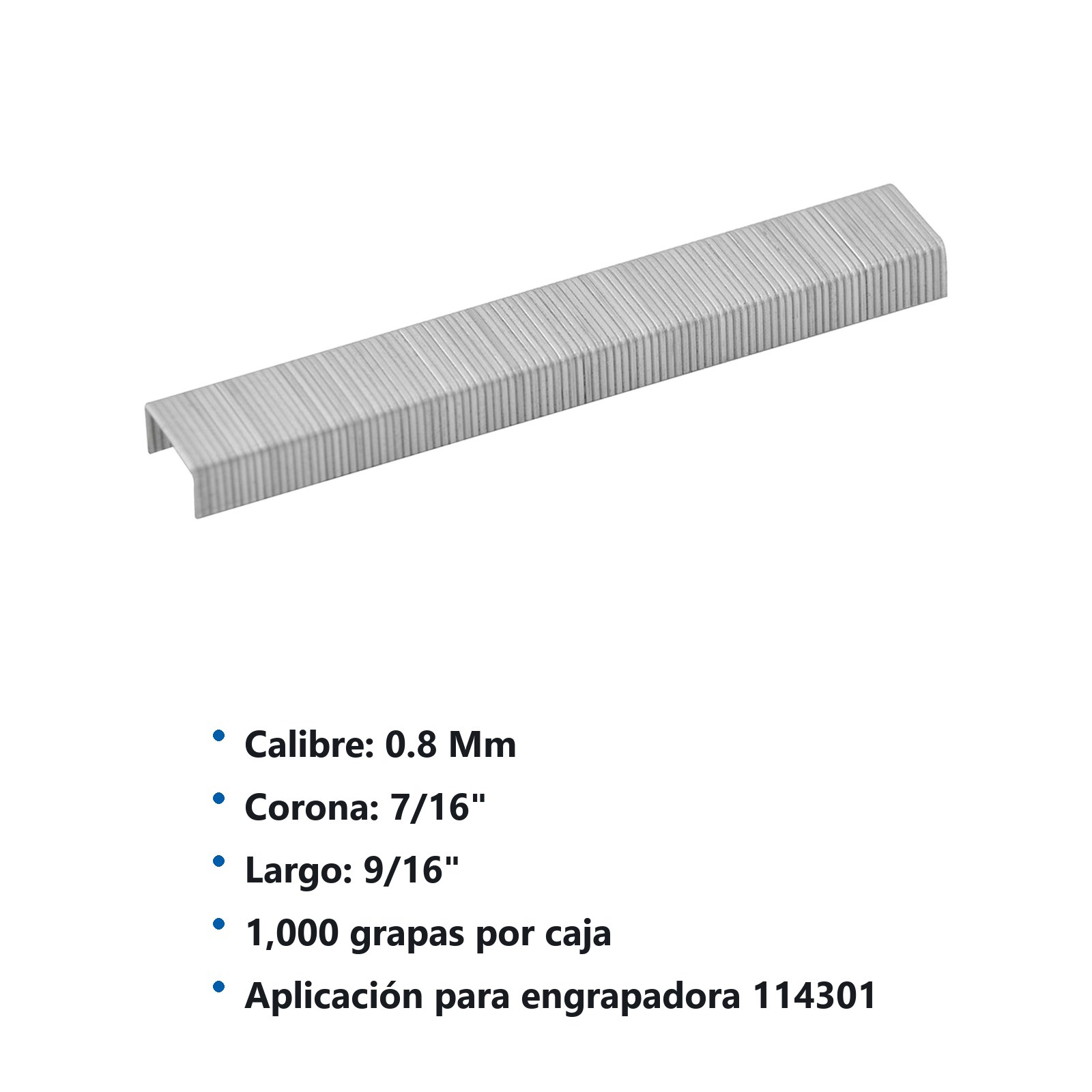 Grapas para engrapadora manual 7/16" x 9/16", 114301 Surtek - Imagen 2