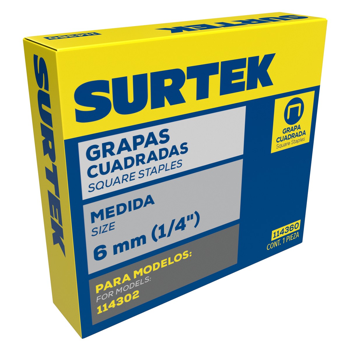 Grapas para engrapadora manual 13/32" x 1/4", 114302 Surtek - Imagen 2