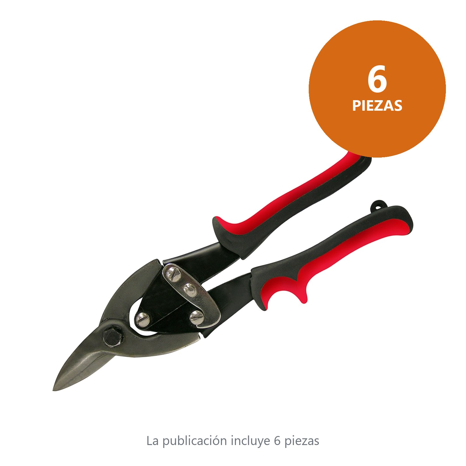 Tijera para hojalatero tipo aviación izquierda con mango plastisol , 10" Surtek - Imagen 3