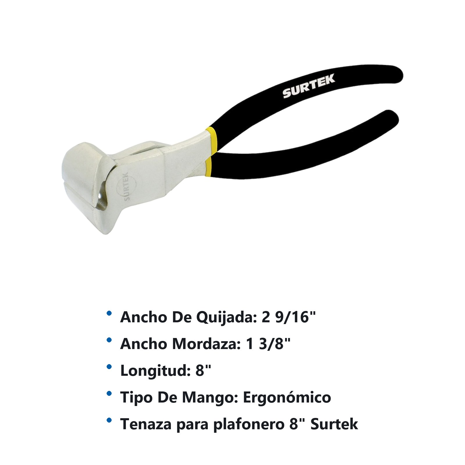 Tenaza plafonera 8" mango con doble recubrimiento Surtek - Imagen 3