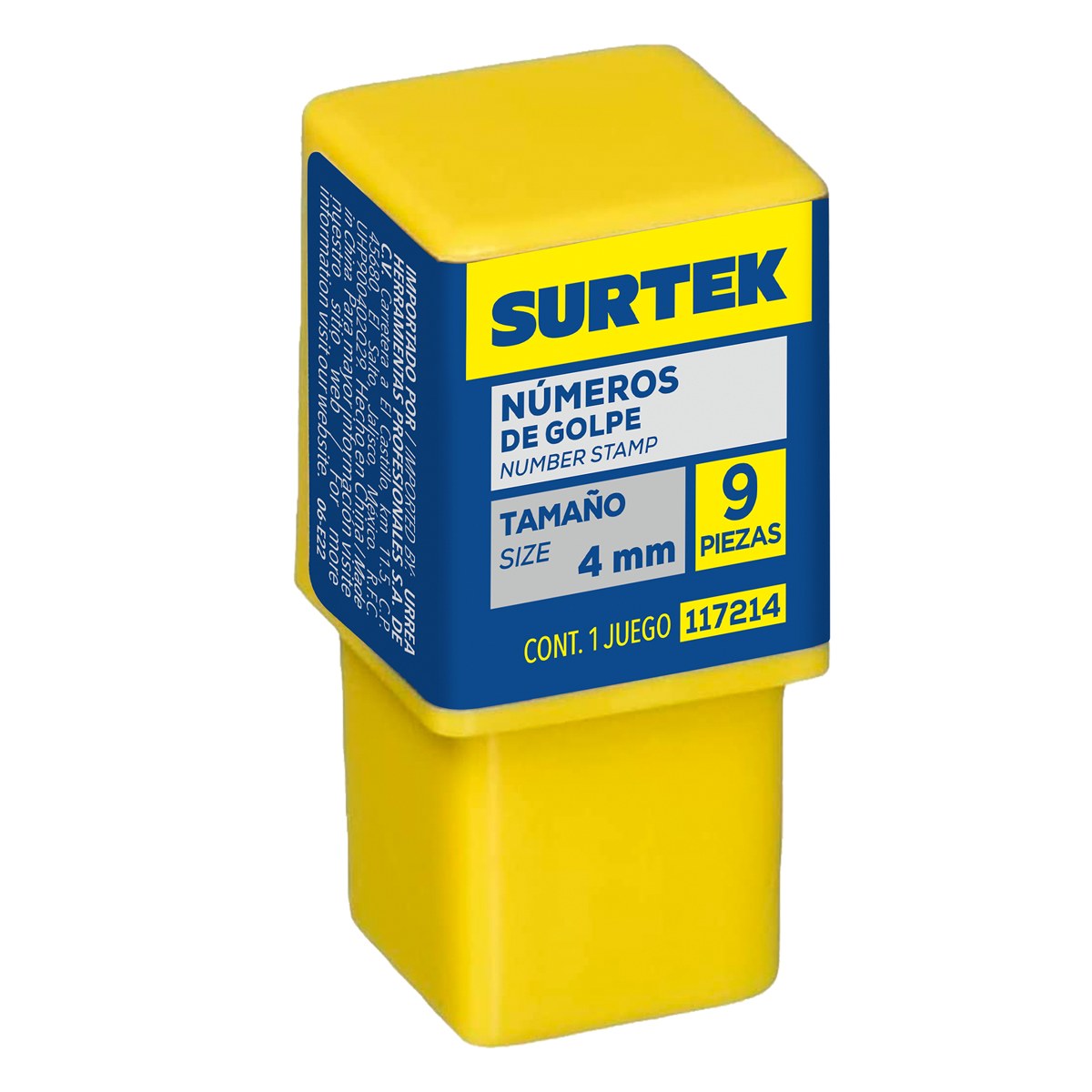Juego de números del "0" al "9" de golpe 4 mm, 9 piezas Surtek - Imagen 2