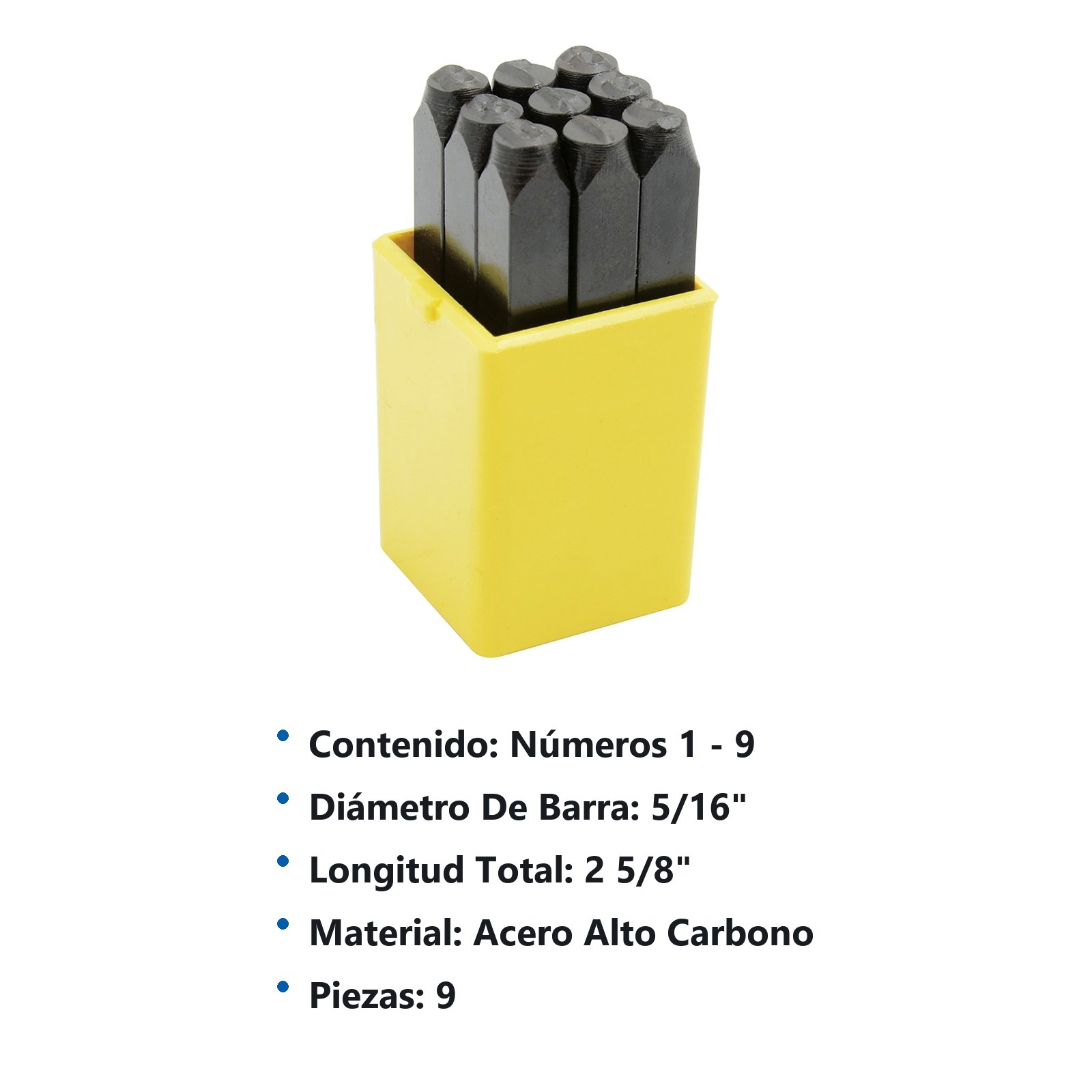 Juego de números del "0" al "9" de golpe 4 mm, 9 piezas Surtek - Imagen 3