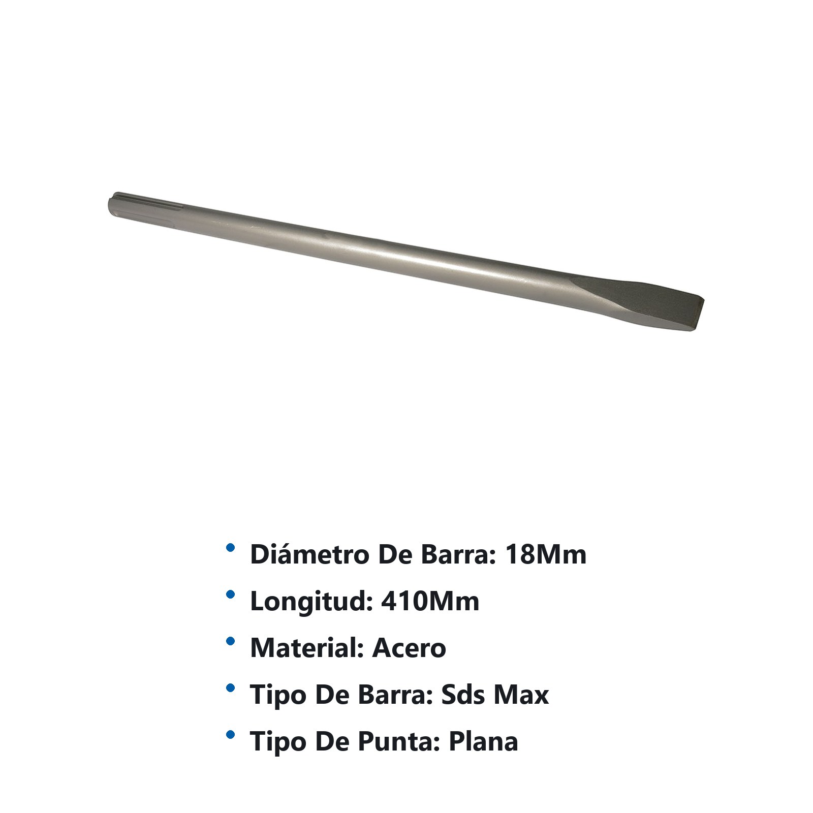 Cincel corta frío para martillos demoledores plano SDS MAX 18 mm x 410 mm Surtek - Imagen 2