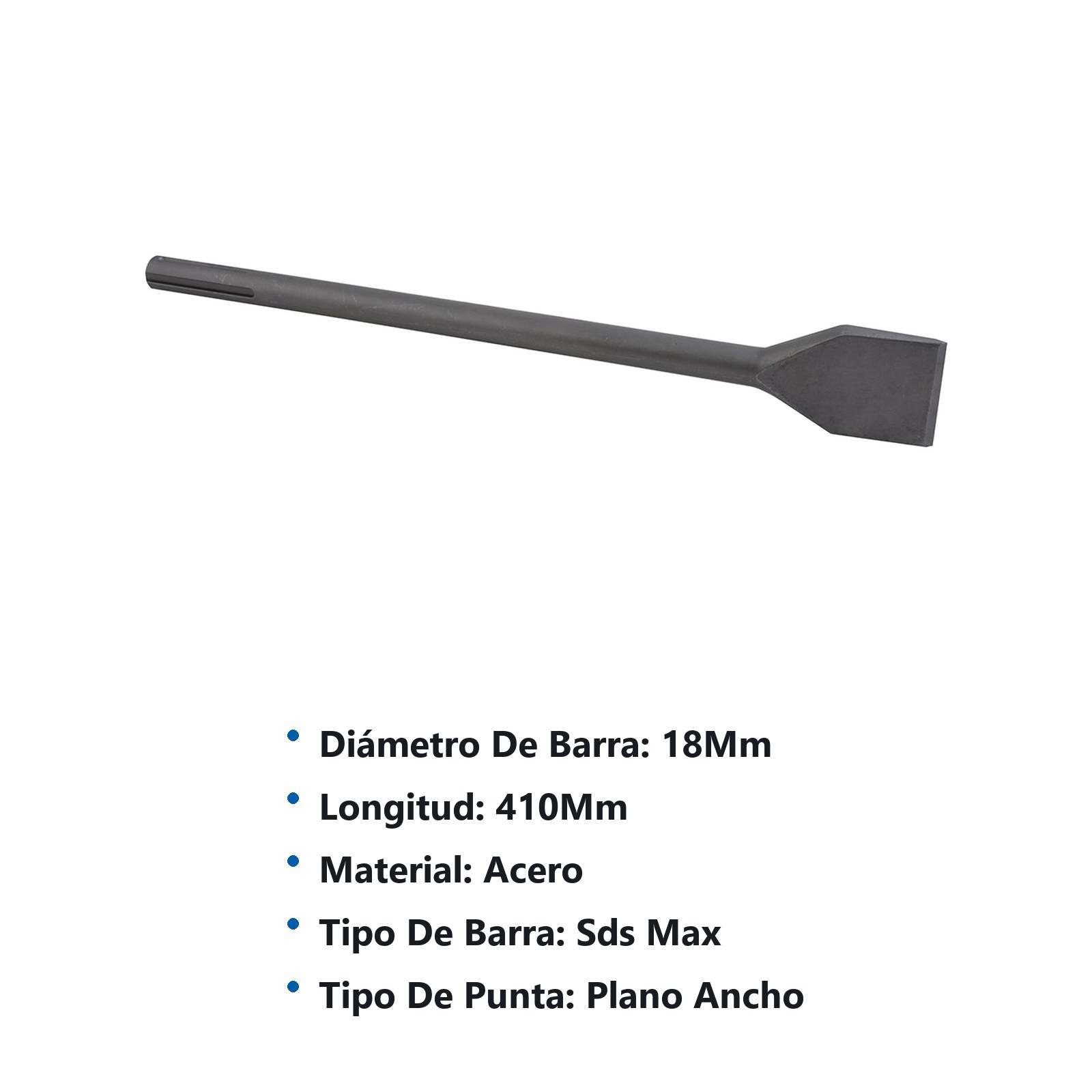 Cincel corta frío para martillos demoledores plano ancho SDS MAX 18 mm x 410 mm Surtek - Imagen 2