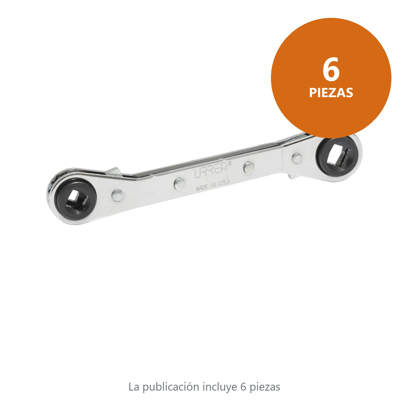 Llave de estrías de matraca para refrigeración en pulgadas, 1/4" x 3/16"- 3/8" x 5/16" Urrea - Imagen 4
