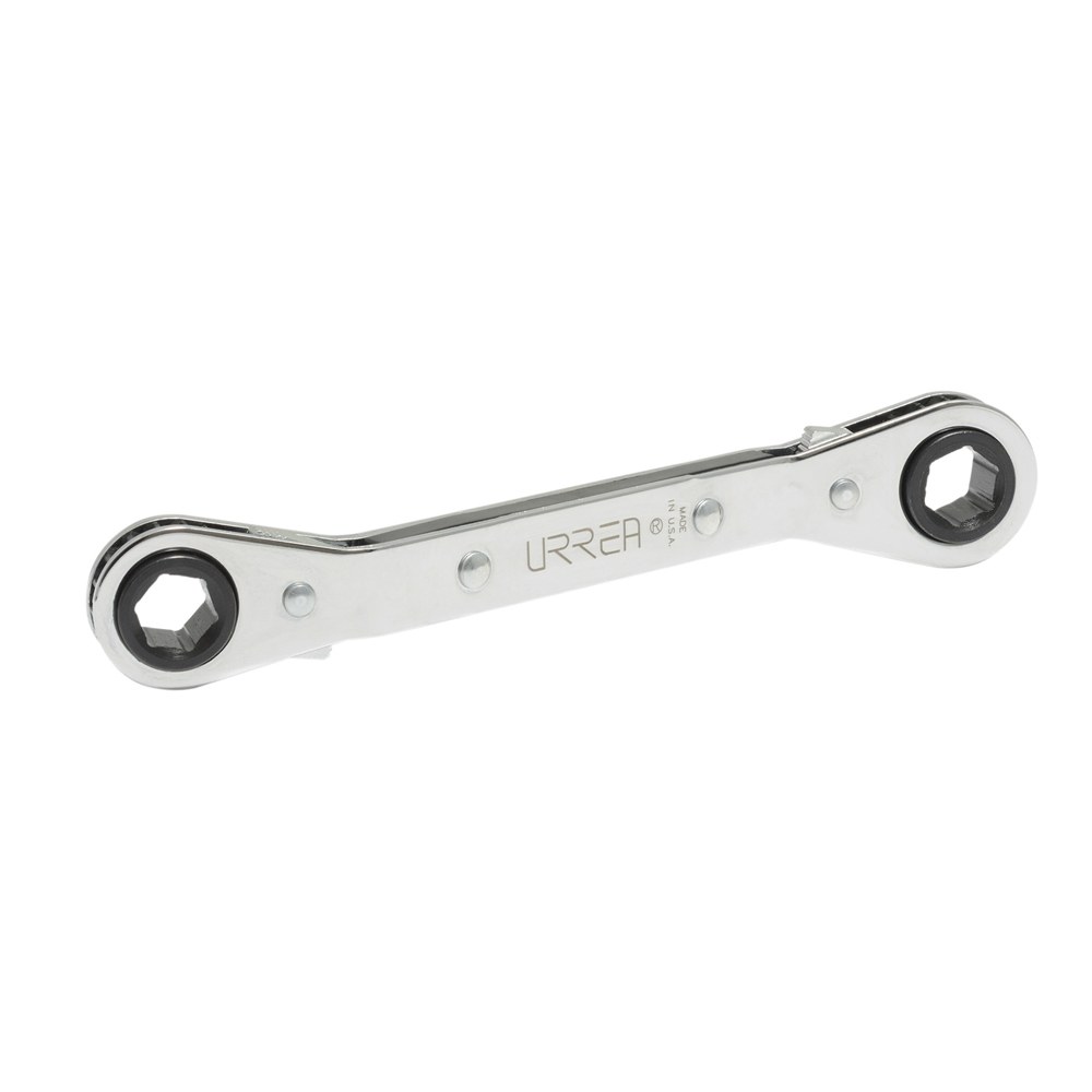 Llave de estrías pulido espejo acodada de matraca métrica, 12 puntas, 15 x 17 mm Urrea