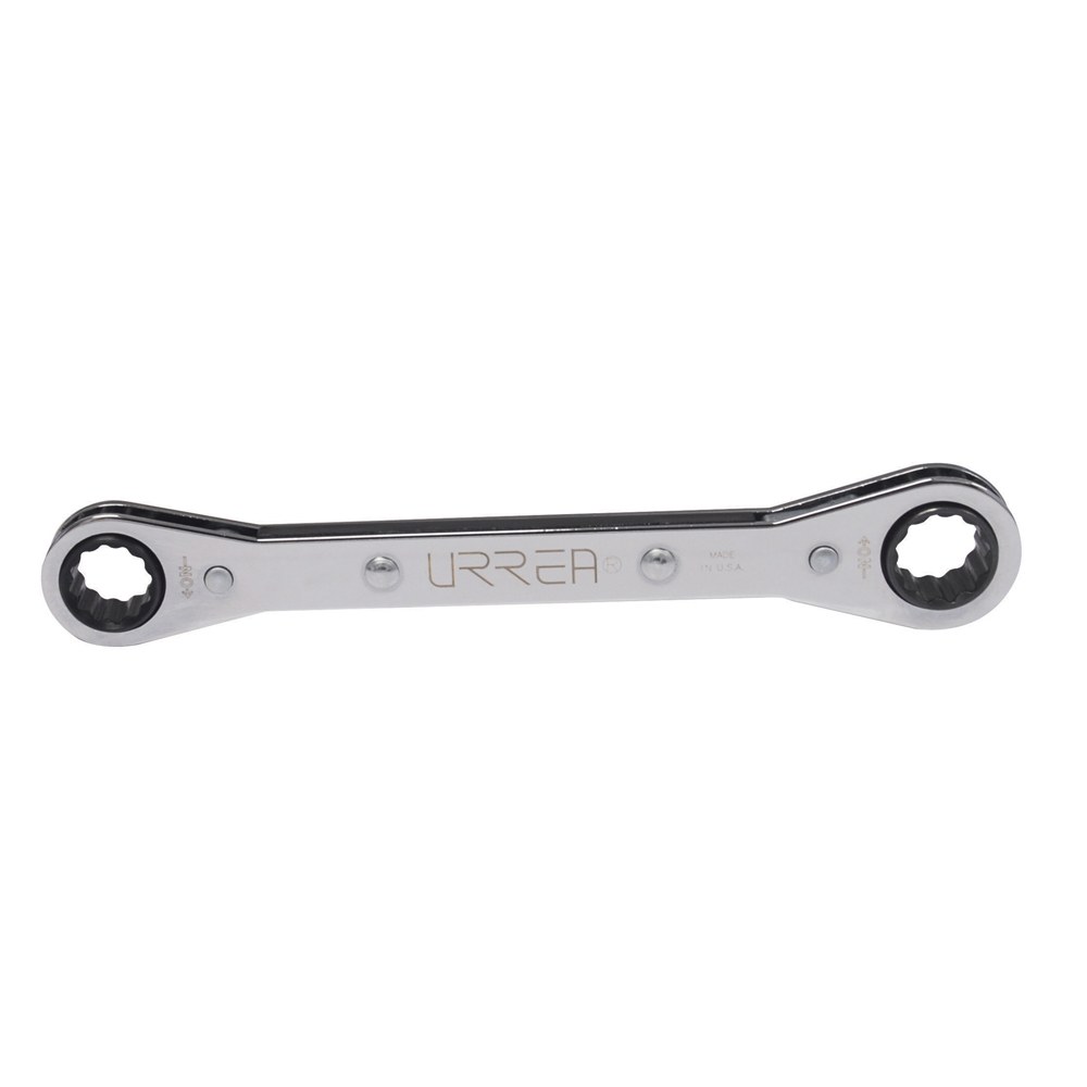 Llave de estrías pulido espejo plana de matraca en pulgadas, 12 puntas, 1/4" x 5/16" Urrea