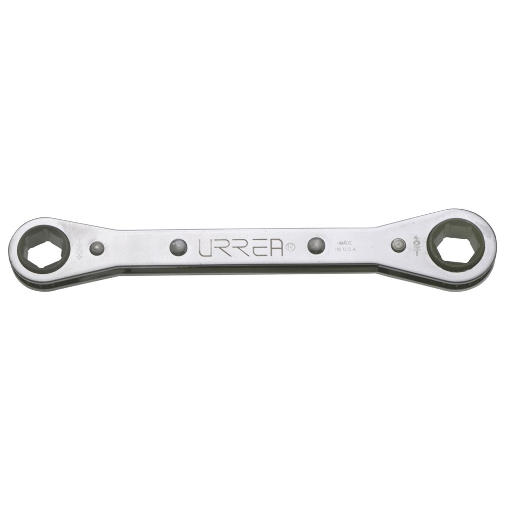 Llave de estrías pulido espejo plana de matraca métrica, 6 puntas, 9 x 10 mm Urrea